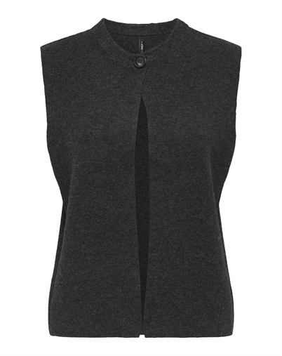  Only - ONLAnneli Life Button Vest - Dark Grey Melange